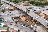 Công trường hầm chui gần 750 tỷ đồng dưới nút giao đông đúc phía Đông Hà Nội