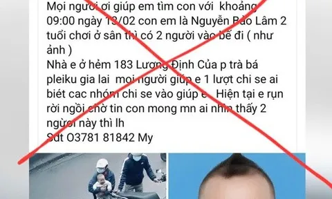 Xác minh thông tin bắt cóc bé 2 tuổi ở Gia Lai