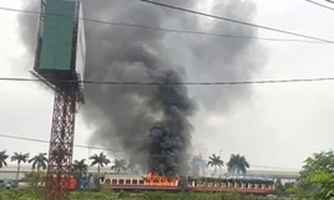 Cháy tàu hỏa gần ga Tiền Trung, Hải Phòng