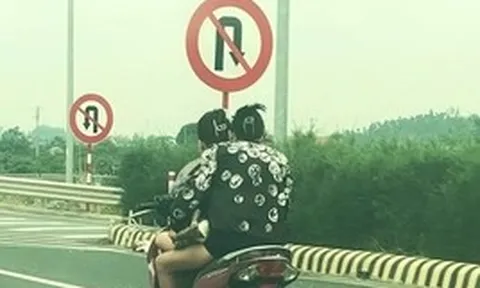 Hai cô gái đầu trần phi xe máy ‘bạt mạng’ trên cao tốc Hạ Long - Hải Phòng