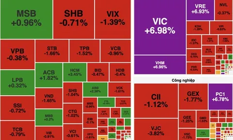 Cổ phiếu Vingroup đồng loạt tăng trần, VN-Index bật tăng hơn 24 điểm