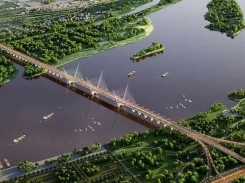 Tiến độ 'siêu cầu' gần 20.000 tỷ đồng qua sông Hồng, nối Tây Hồ với Đông Anh do liên danh Vingroup xây dựng sau gần 10 tháng khởi công