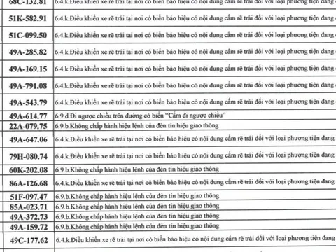 1166 chủ xe máy, ô tô có biển số sau nhanh chóng nộp phạt nguội theo Nghị định 168