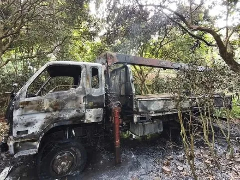 Xe tải cẩu vướng dây điện rồi bốc cháy, tài xế bị điện giật tử vong thương tâm