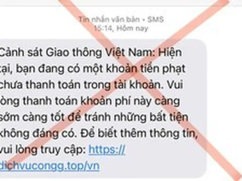 Tất cả người dân khi nhận được tin nhắn "phạt nguội" dạng này, cần xóa ngay lập tức