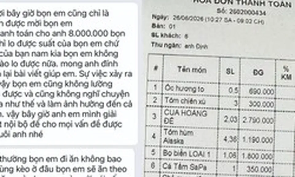 Thực hư vụ thanh niên mời bạn gái ăn tôm hùm, cua hoàng đế hết hơn 16 triệu đồng rồi không thanh toán